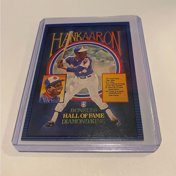 1986 Leaf Donruss Baseball Card Other - Hank Aaron 1986 Donruss Hall of Fame Diamond Kings Baseball Card # 602 Vintage